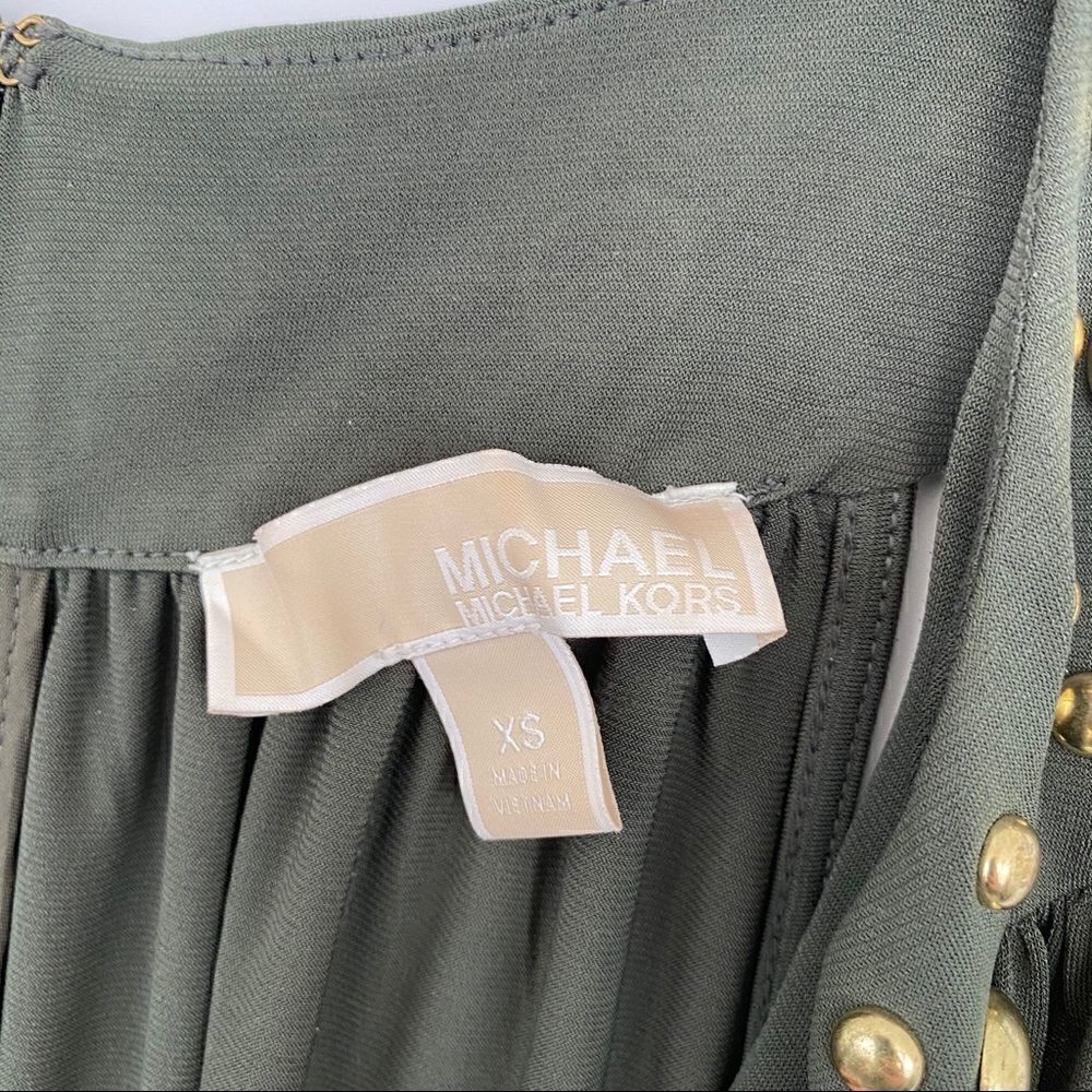 Michael Kors Gold Studded Dress Green XS - Picture 11 of 16